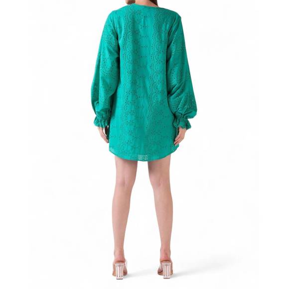 NEW CELINA MOON clover tunic dress in green - Picture 3 of 4